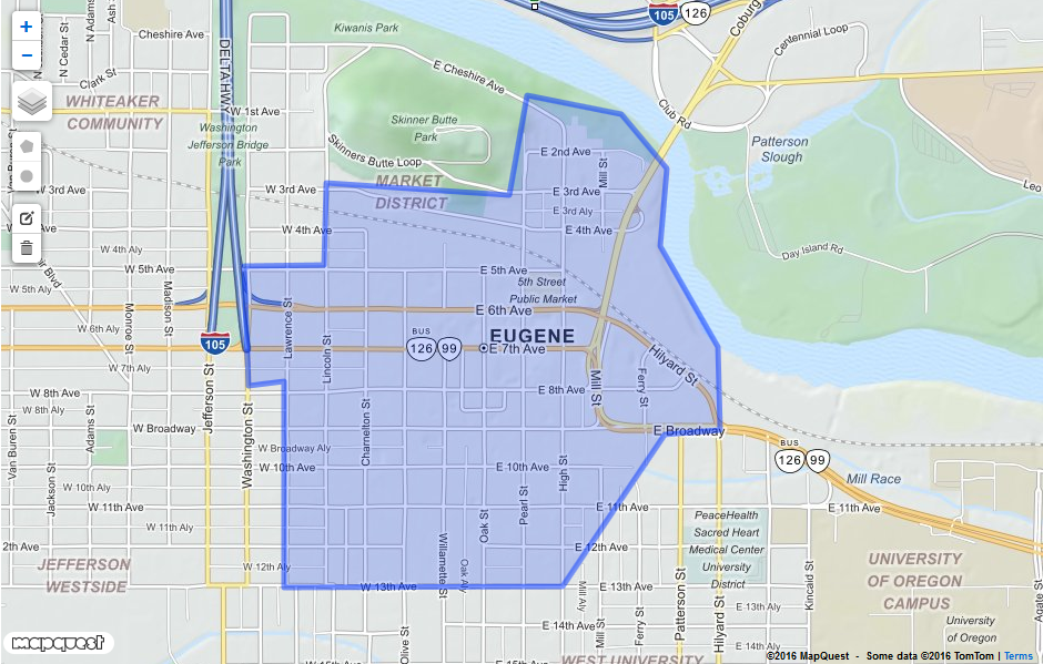 Neighborhoods - Downtown Boundary Map