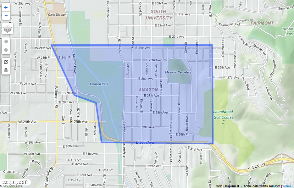 Neighborhoods - South Hills Boundary Map