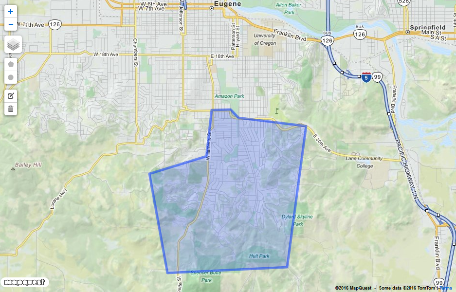 Neighborhoods - Southeast Eugene Boundary Map