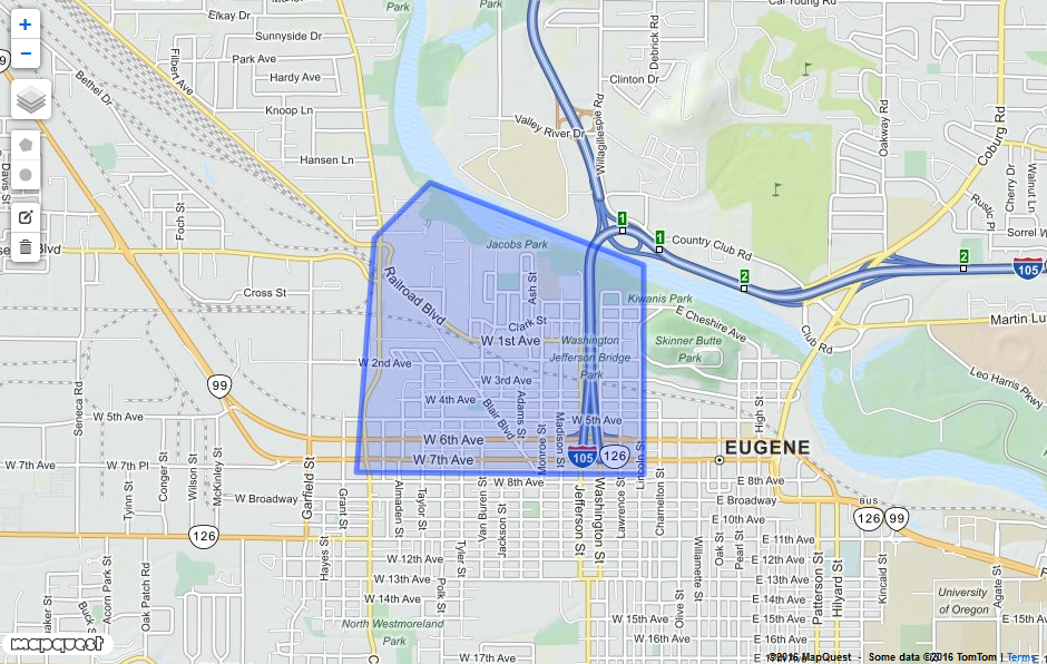 Neighborhoods - Whiteaker Boundary Map